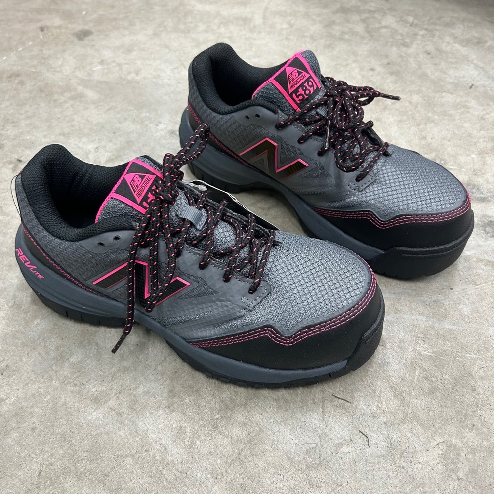 New Balance 589 Industrial Composite Toe Shoes Grey Pink WID589T1 Womens 7